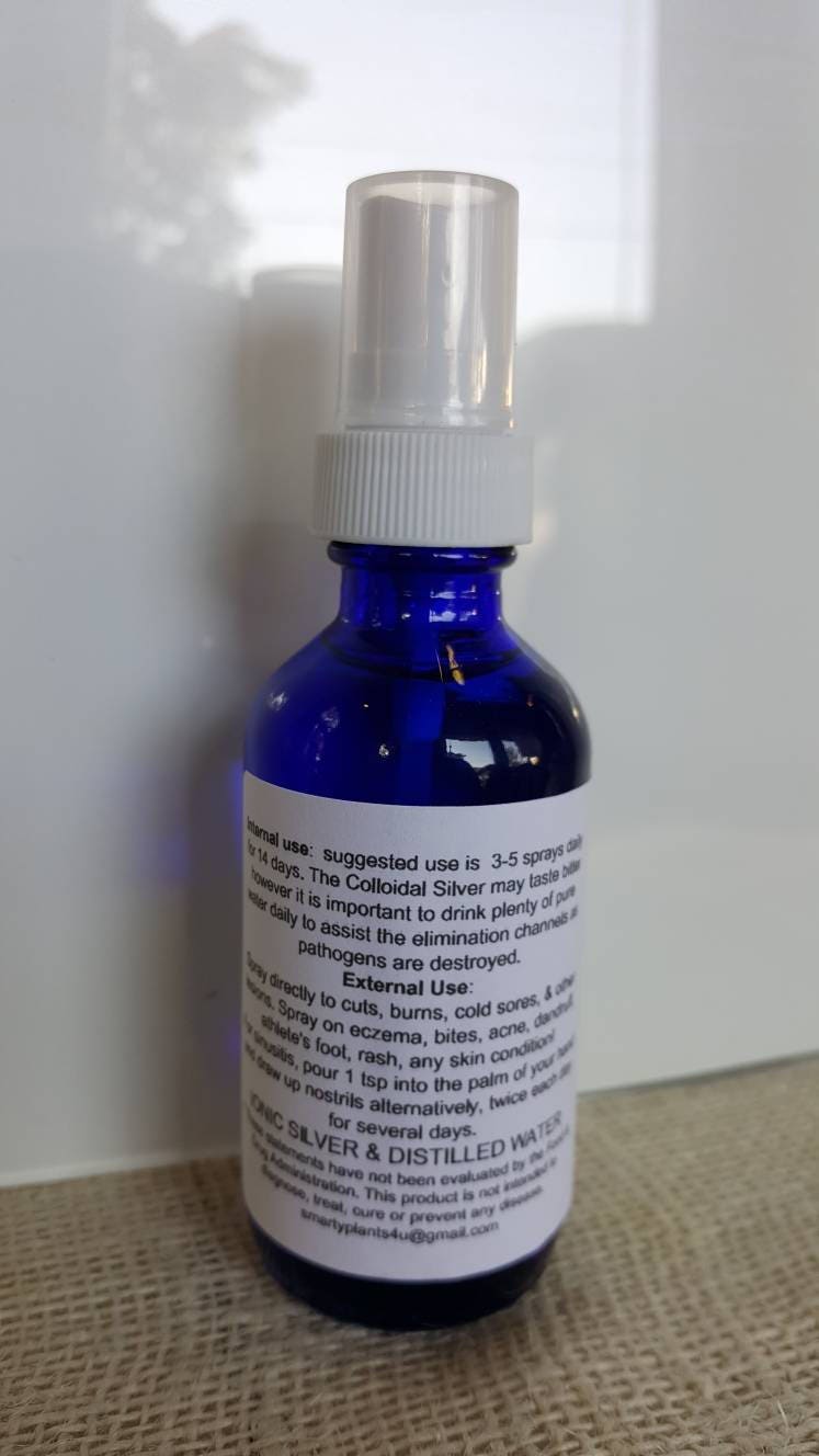 Collidial Silver Water Spray Aids  Burns,Cuts,Boils, DIY Self Care,Abrasions, Anti Viral, Anti Bacterial, Anti Fungal, liquid antibiotic 2oz