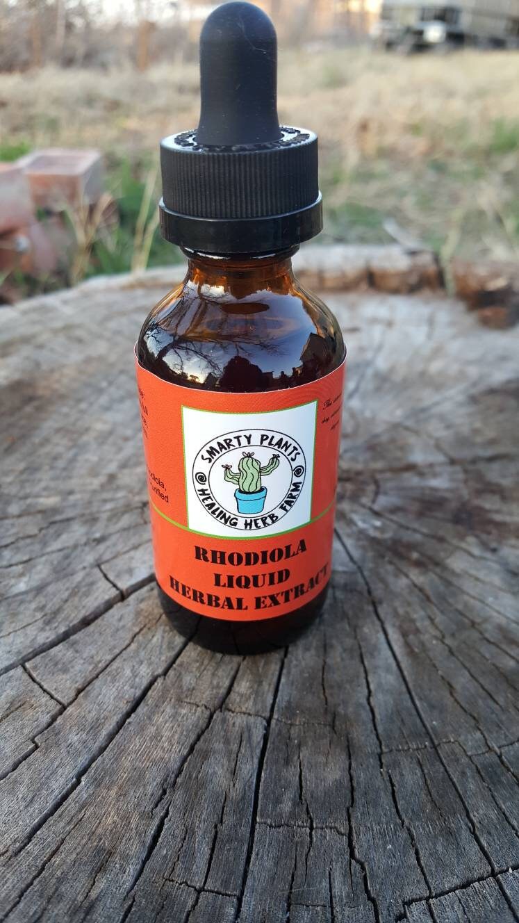 Rhodiola Herbal Tincture Mental and Physical  Quick & Easy Self Care Stress Relief 1 oz. Personal Care Made in Texas, USA