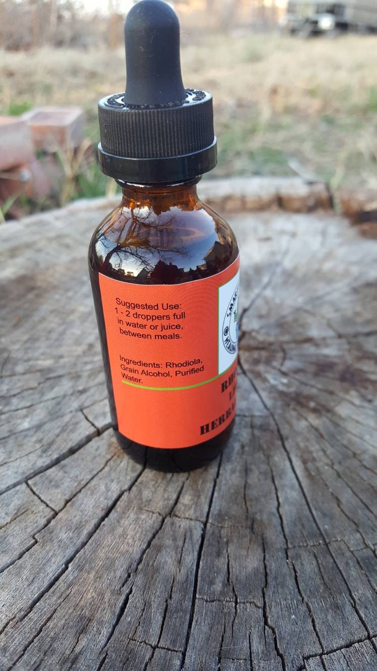 Rhodiola Herbal Tincture Mental and Physical  Quick & Easy Self Care Stress Relief 1 oz. Personal Care Made in Texas, USA