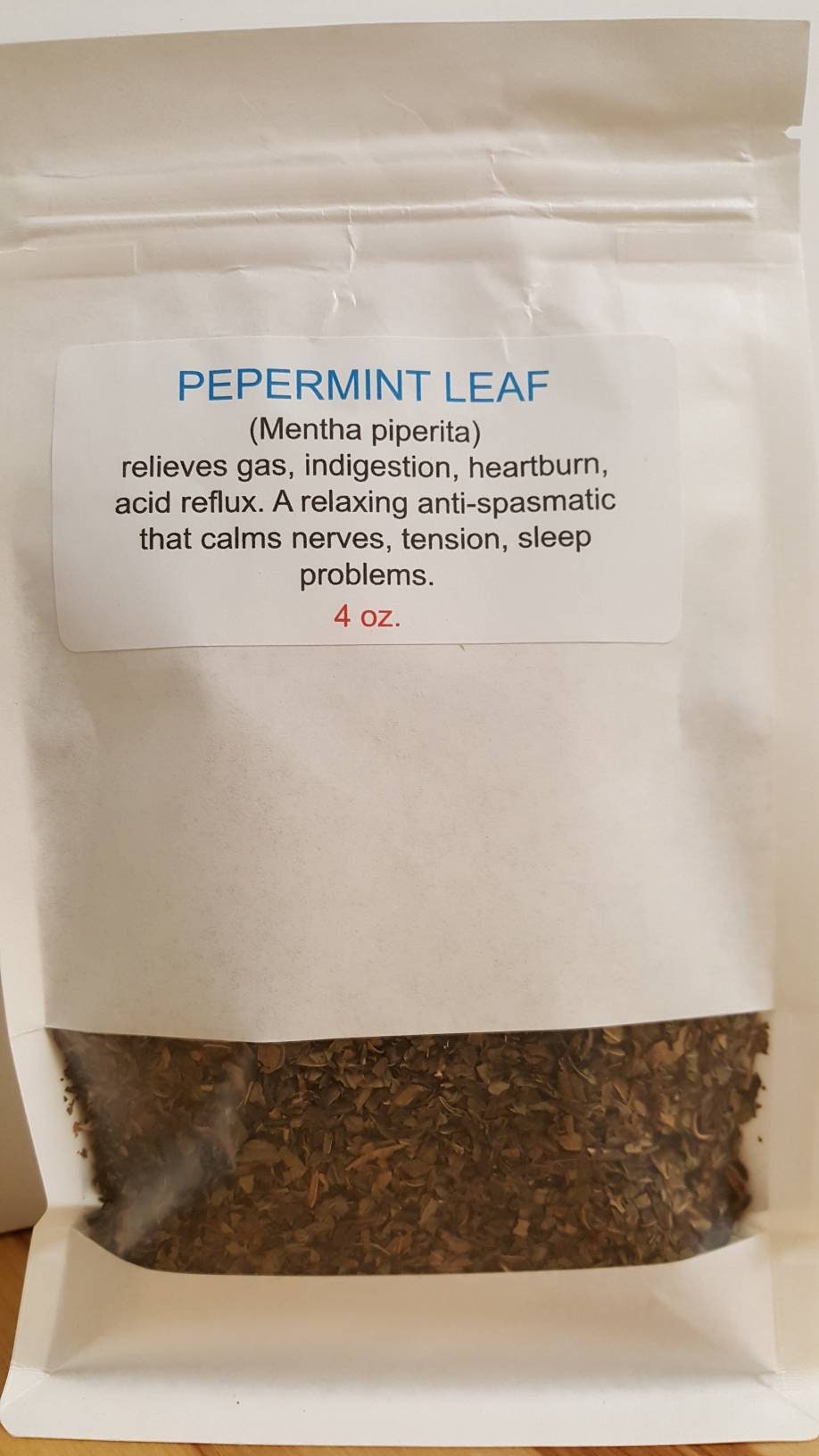 Organic Peppermint Leaf Resealable 2 oz. Bag from Texas fast shipping