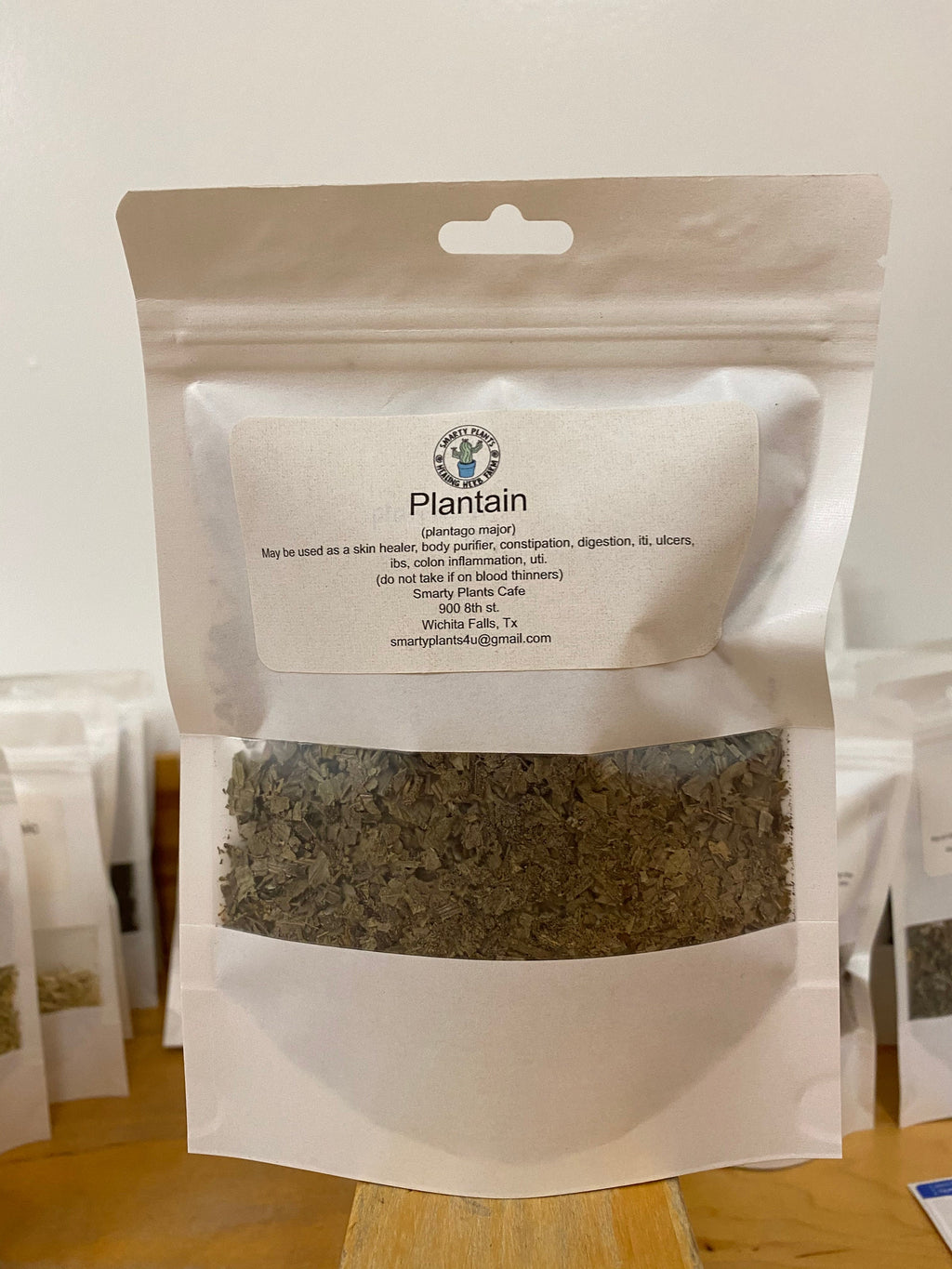 Plantain Organic  Leaf Bulk Herb 2 oz.  grown from Texas Self Care Dried Botanical