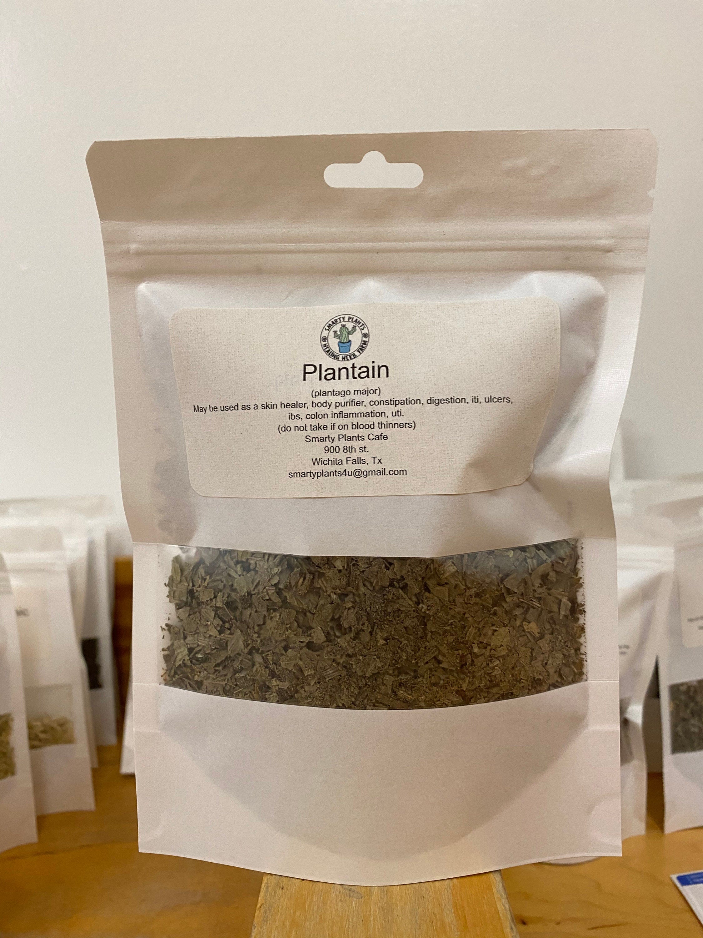 Plantain Organic  Leaf Bulk Herb 2 oz.  grown from Texas Self Care Dried Botanical