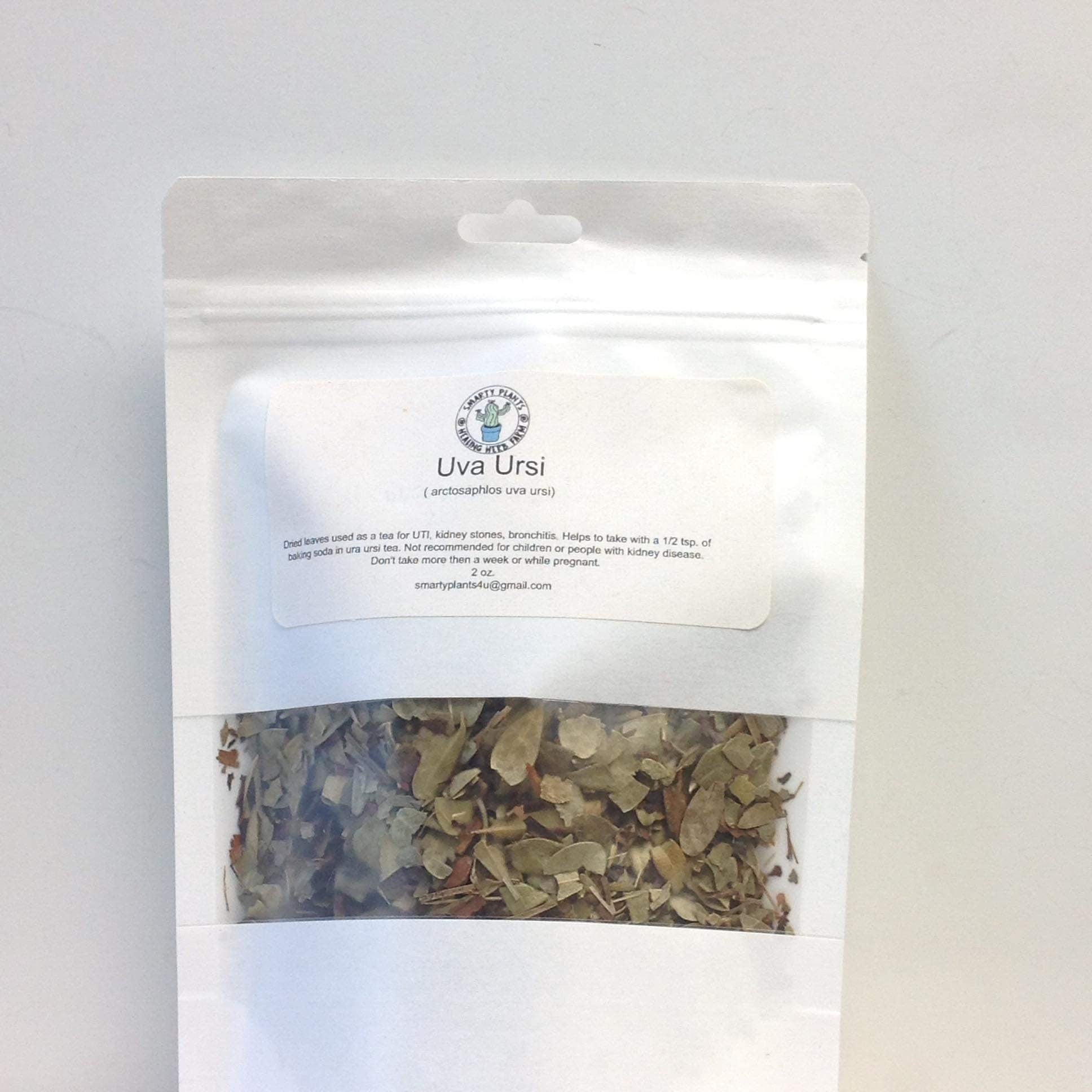 Organic Uva Ursi cut and sifted Bulk Herbs From Texas 2 oz. Reusable Resealable waterproof bag