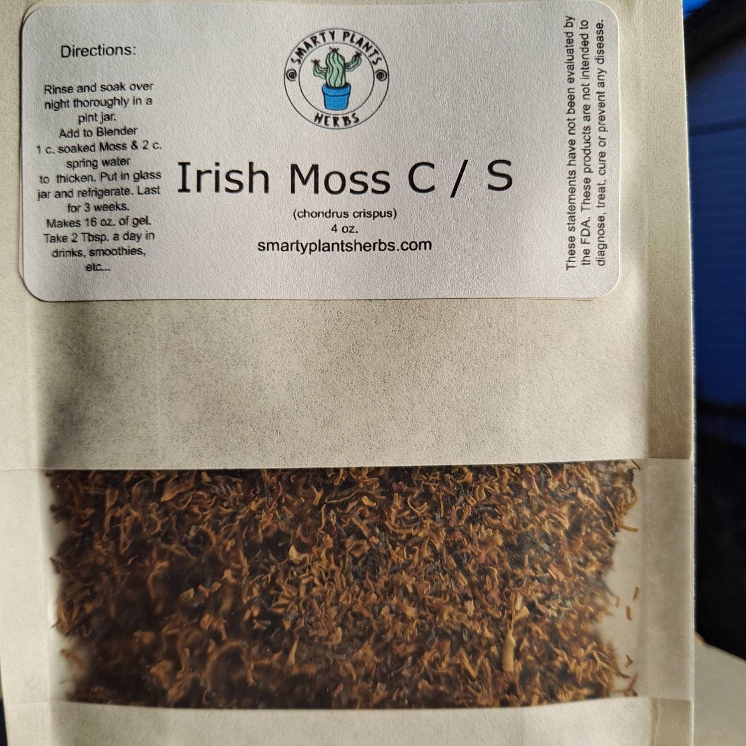 Irish Moss 4 oz. Bulk Herbs Cut and Sifted Irish Moss