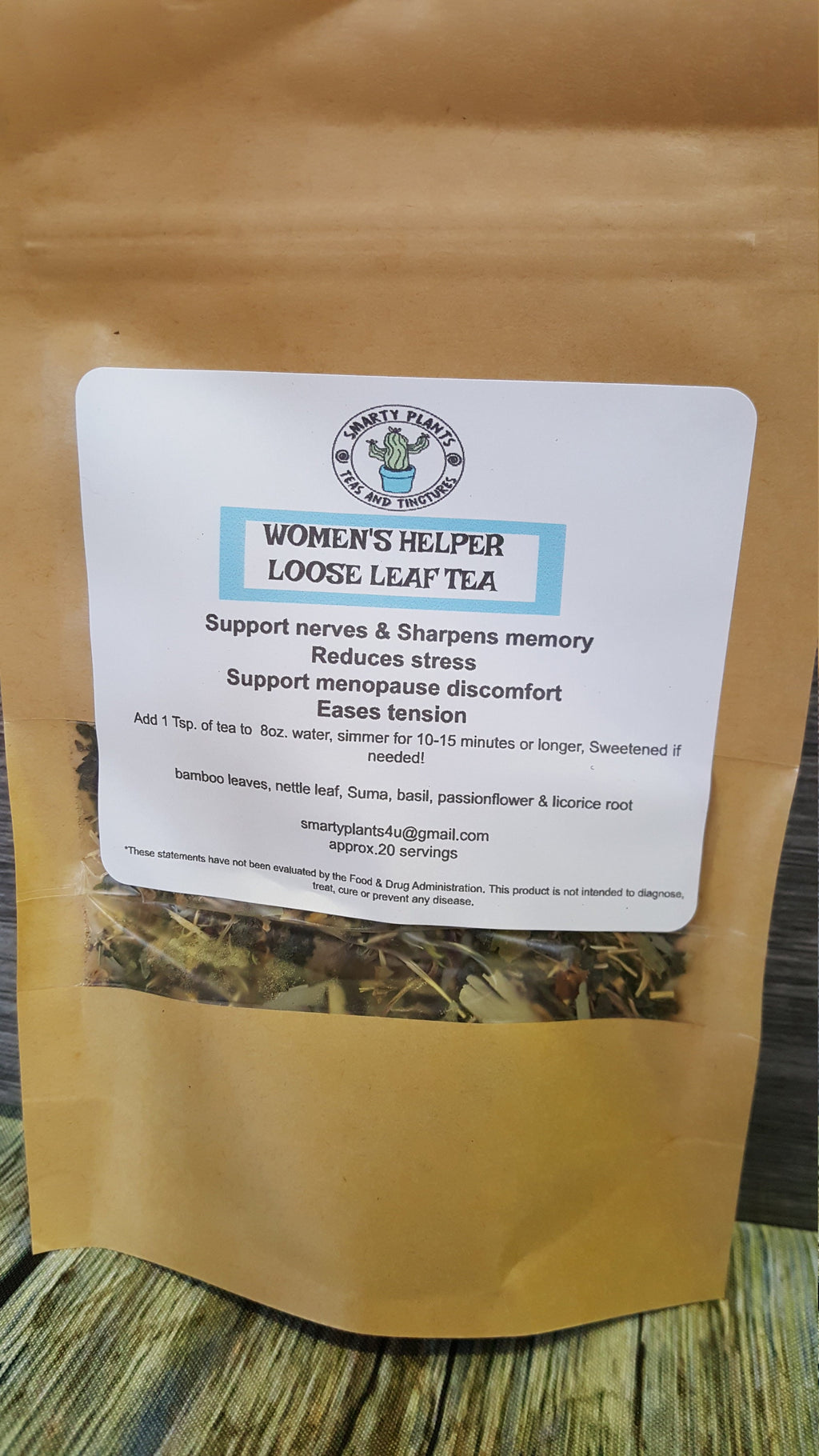 Women's helper loose leaf herbal DIY Self Care tea blend menopause stress fighter hot flash tea